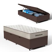 Cama Box Baú com Colchão de Espuma D60 Ortobom Force Dream Solteiro 88cm