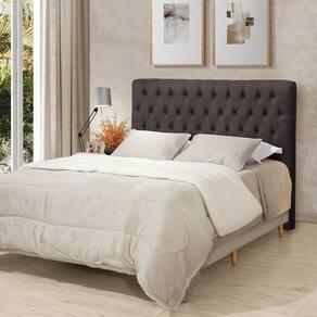 Cabeceira Cama Queen Estofada 1,60 - Inca Linho Marrom