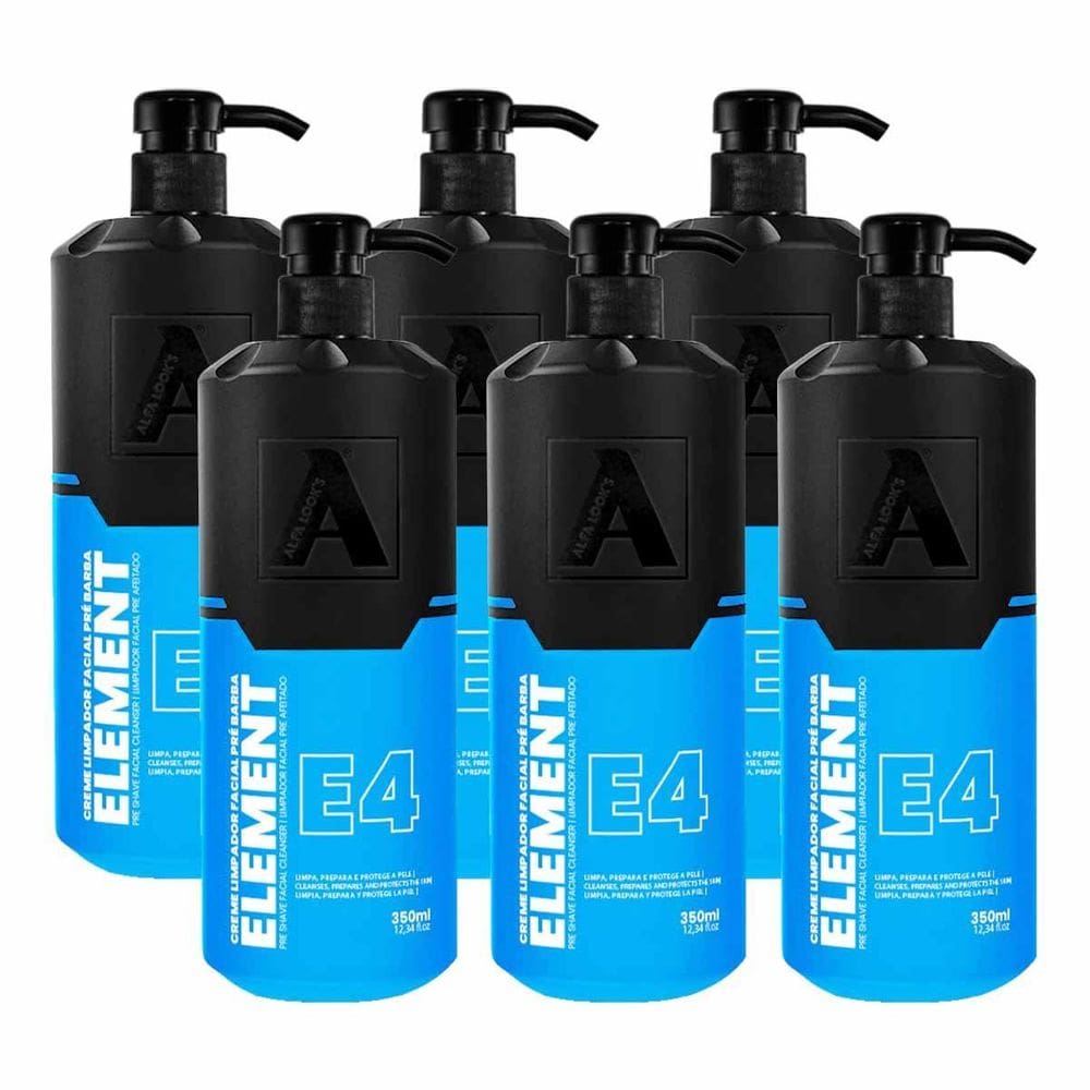 Kit 6X Creme Pré Barba Element E4 350Ml Alfa Look`S