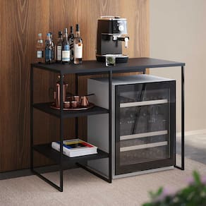 Aparador Adega Industrial Bar Barzinho Bourbon Aço Preto 95 Cm