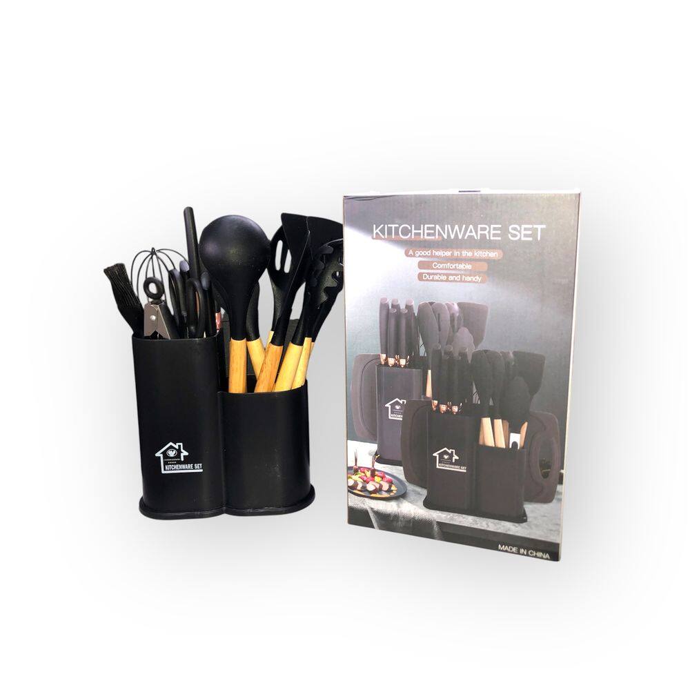 Kit de Facas e Utensílios de Cozinha 17 Peças com Suporte