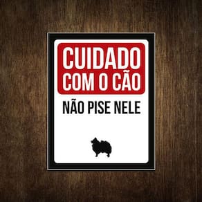 Placa Decorativa - Não Pise Nele Lulu Pomerânia 36X46