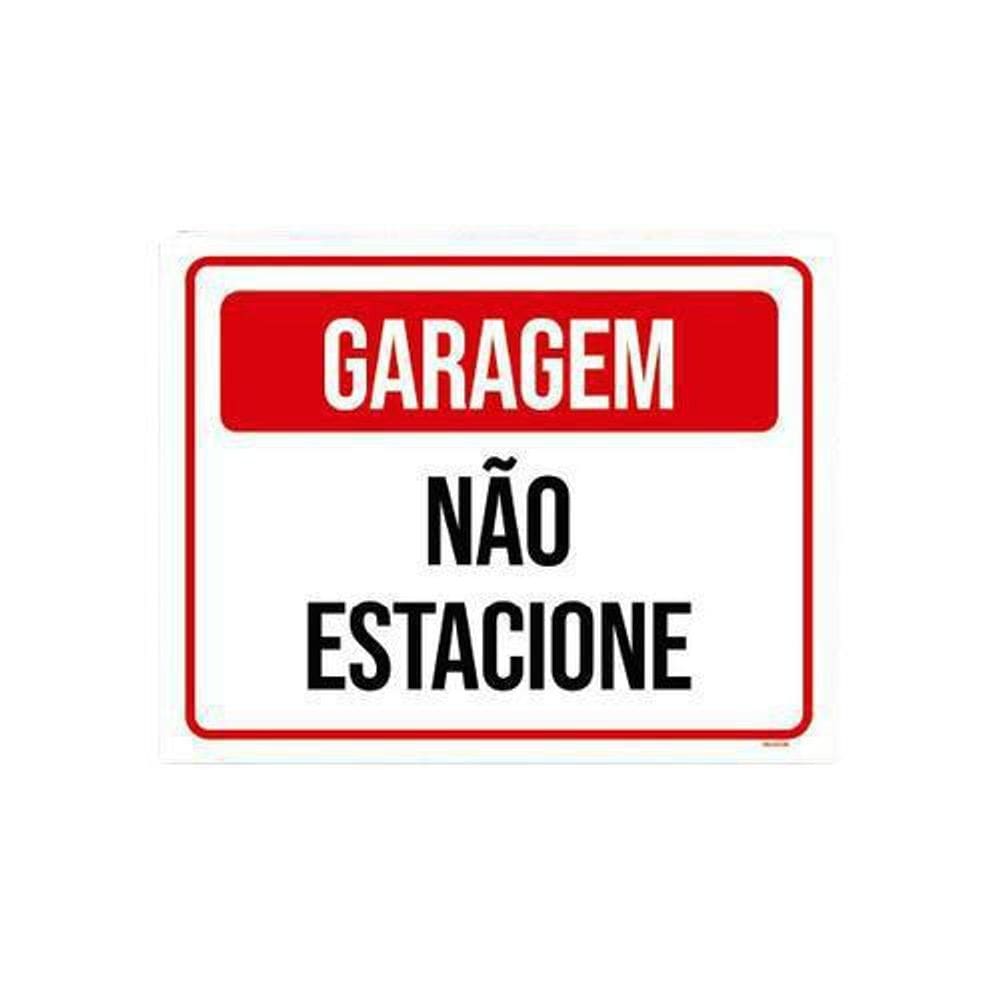 Placa De Sinalização - Garagem Não Estacione 27X35