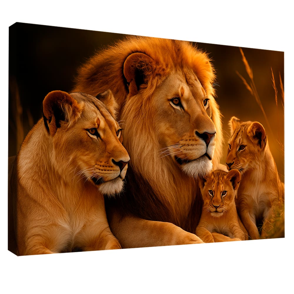 Quadro Decorativo Família Celestial de Leões