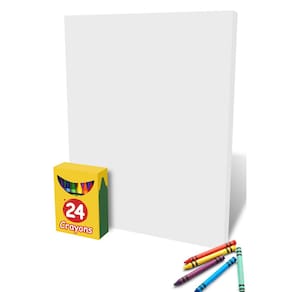 Conjunto Art & Craft, papel cartolina branco, 50 folhas com 24 lápis de cor