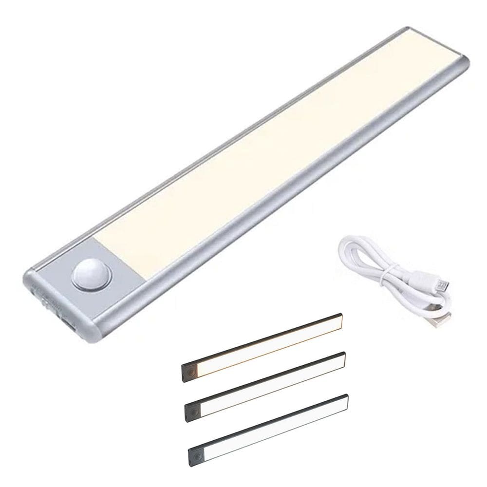 Luminaria LED 3 Tons Sensor Movimento Presença 3 Modos Bateria Recarregavel USB Iluminaçao Casa Sala Quarto Armario Corredor