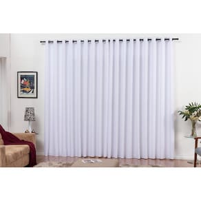 Cortina Oxford 2M Decoração Sala Quarto Branca Para Varão