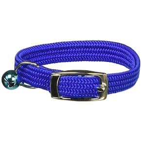 Coleira de segurança para gatos OmniPet Kool Kat Elastic com azul sino