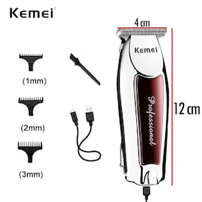 Kit Barbeiro Kemei Digital Para Barba E Pezinho