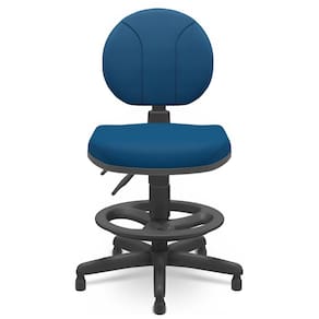 Cadeira Caixa Executiva Backsystem Sem Braço Tecido Azul - Plaxmetal