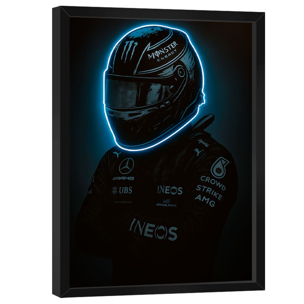 Quadro Decorativo Piloto Neon Azul