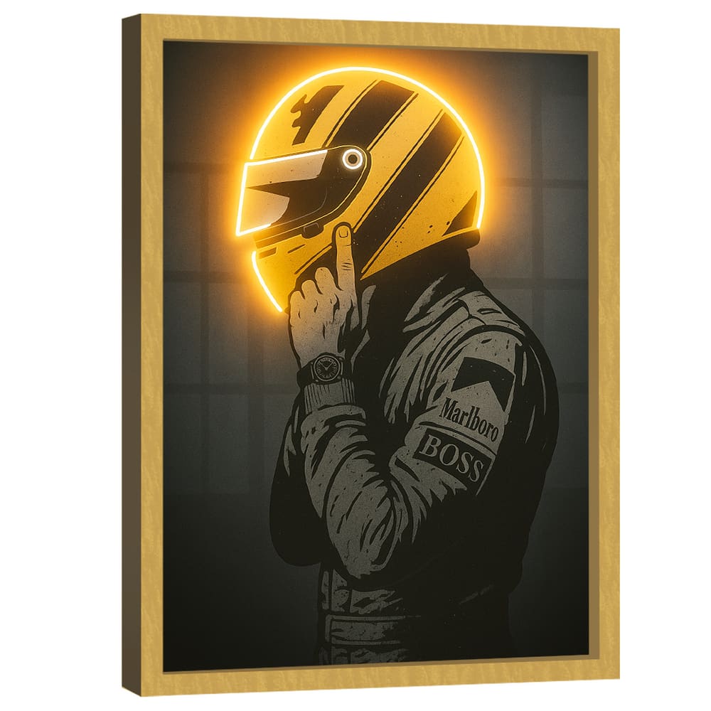 Quadro Decorativo Piloto Neon Amarelo