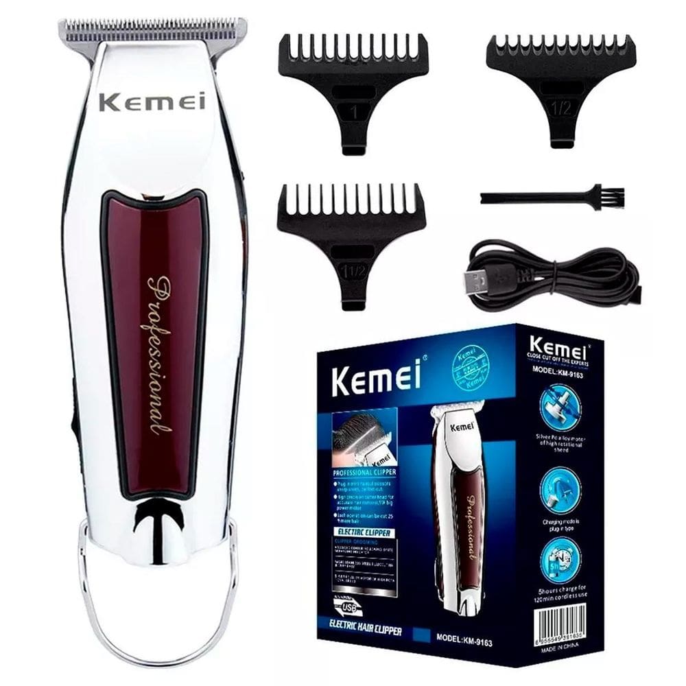Maquininha Kemei De Precisão Para Barbearia Moderna
