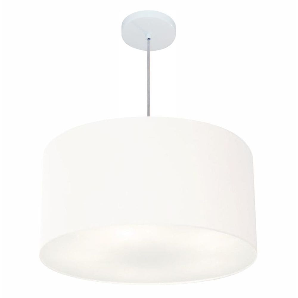 Lustre Pendente Cilíndrico Vivare Md-4080 Cúpula em Tecido 60x30cm - Bivolt