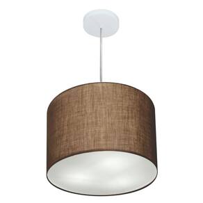 Lustre Pendente Cilíndrico Vivare Md-4216 Cúpula em Tecido 40x30cm - Bivolt