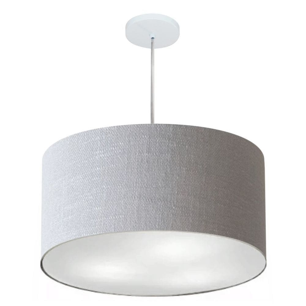 Lustre Pendente Cilíndrico Vivare Md-4215 Cúpula em Tecido 55x30cm - Bivolt