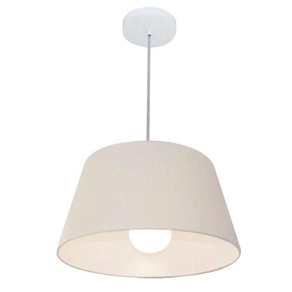 Lustre Pendente Cone Vivare Md-4039 Cúpula em Tecido 21/40x30cm - Bivolt