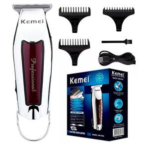 Kit Barbeiro Kemei Digital Para Barba E Pezinho