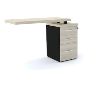 Mesa Complemento 4 Gavetas 75X104x45 Nogueira E Preto - Pandin