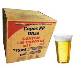 Copo Descartável Plástico 770Ml Pp Post Mix Liso 1Cx C/500