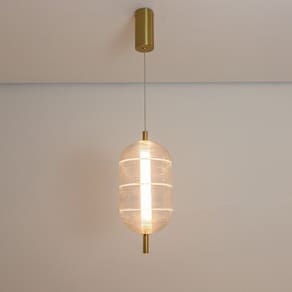Pendente 32cm X 15cm Casulo Bella Iluninação Transparente /Dourado
