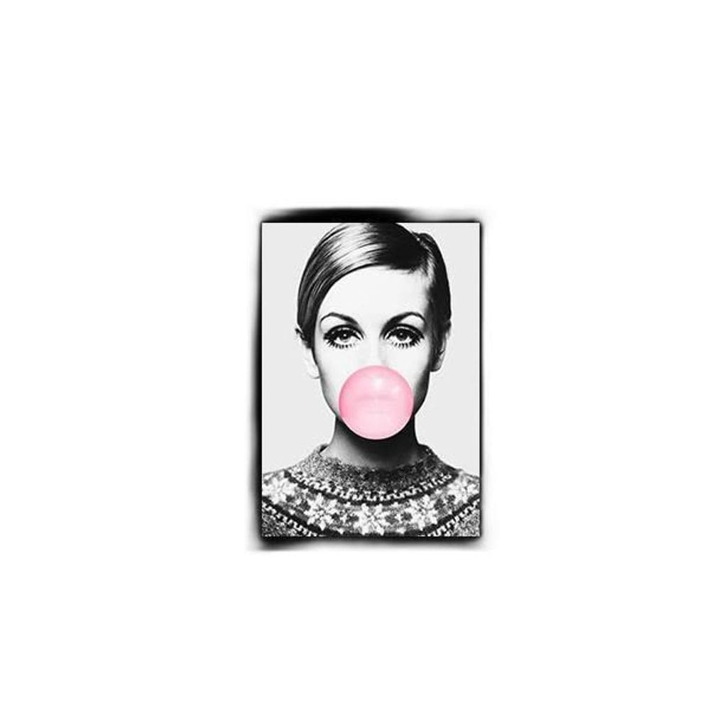 Quadro Twiggy Chicletes 33X24Cm - Com Vidro Moldura Preta