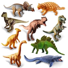 9 Unidades Brinquedo Dinossauro em Vinil Realista Cometa