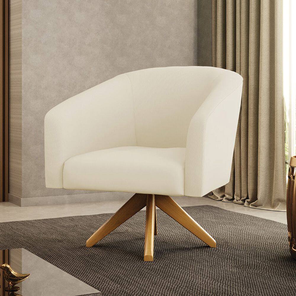 Poltrona Decorativa Giratória MA30 Stella Cotelê Int/Veludo D03 - D`Rossi