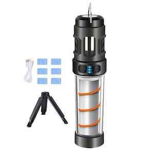 Lampada Repelente Afasta Inseto Mosquito Lanterna LED Tripe USB Bateria Recarregavel Ar Livre Lazer Pesca Acampamento Segurança