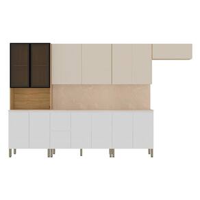 Cozinha Modulada Art 7 Peças Composição 7 Freijó Ártico Soft - Kits Paraná