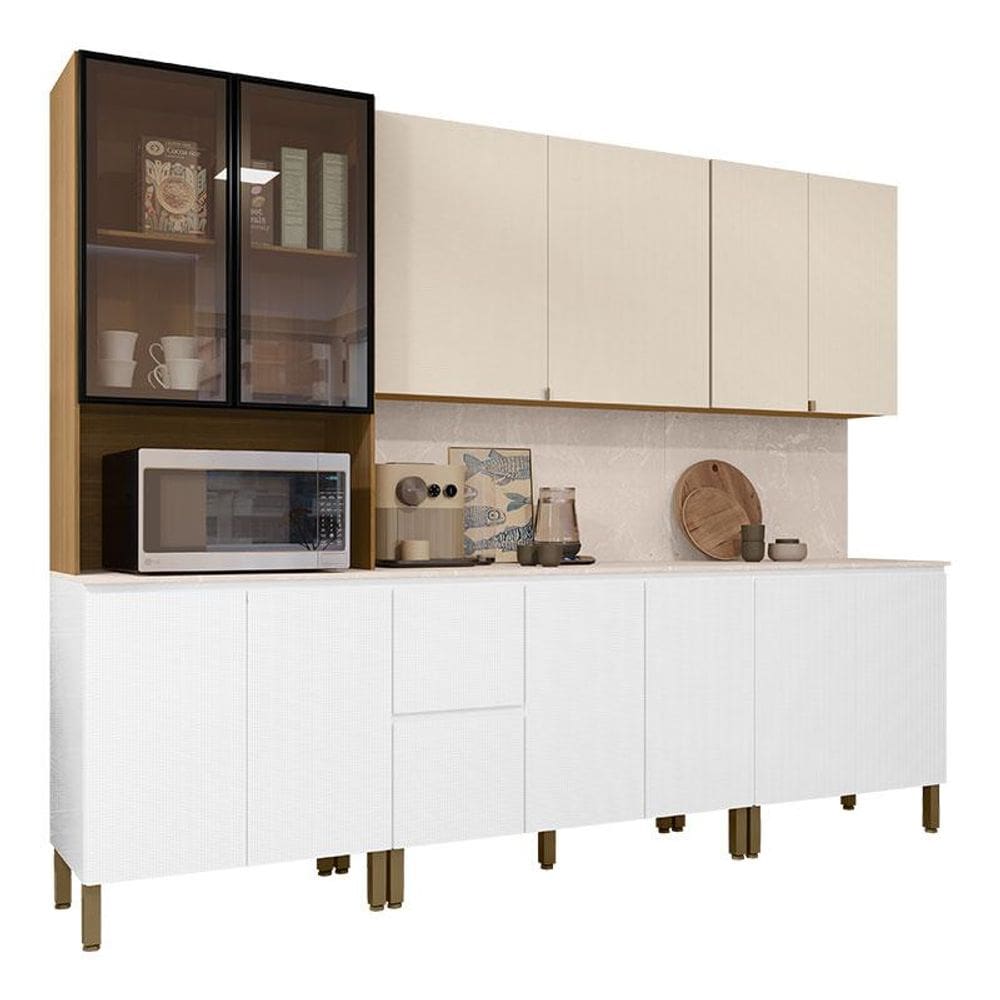 Cozinha Modulada Art 6 Peças Composição 3 Freijó Ártico Soft - Kits Paraná