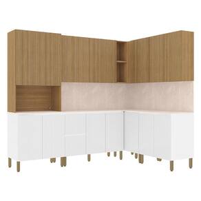 Cozinha Modulada Art 8 Peças Composição 13 Freijó Ártico Riscatto - Kits Paraná