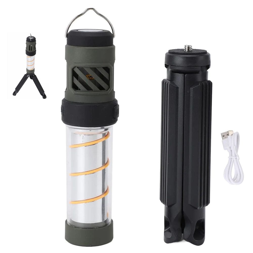 Lampada Repelente Lantera LED Afasta Mosquito Inseto USB Bateria Recarregavel Tripe Pesca Ar Livre Acampamento