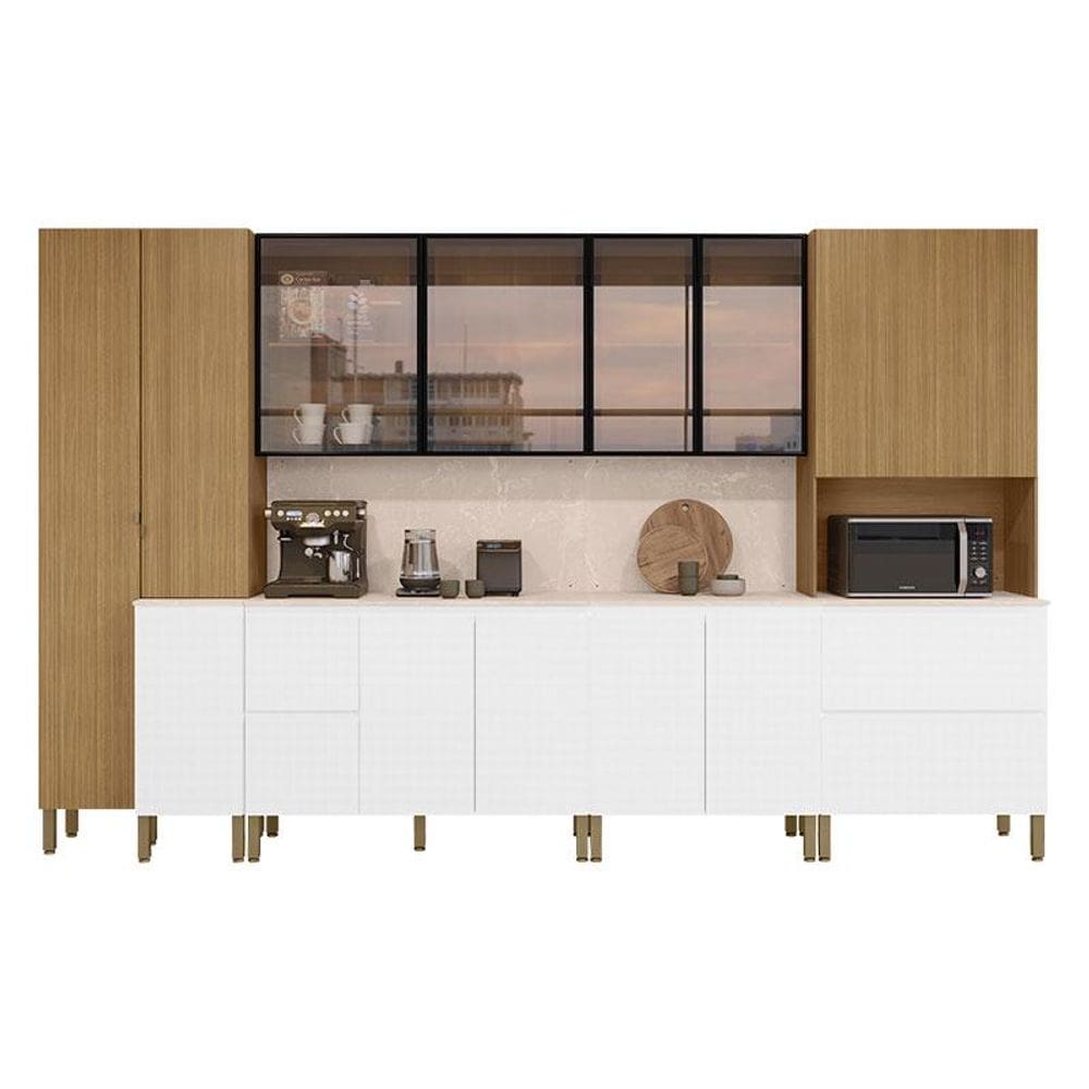 Cozinha Modulada Art 7 Peças Composição 10 Freijó Ártico Riscatto – Kits Paraná