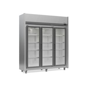 Refrigerador Expositor Vertical 1200 Litros Inox 220V Gelopar GEAS-3P TI
