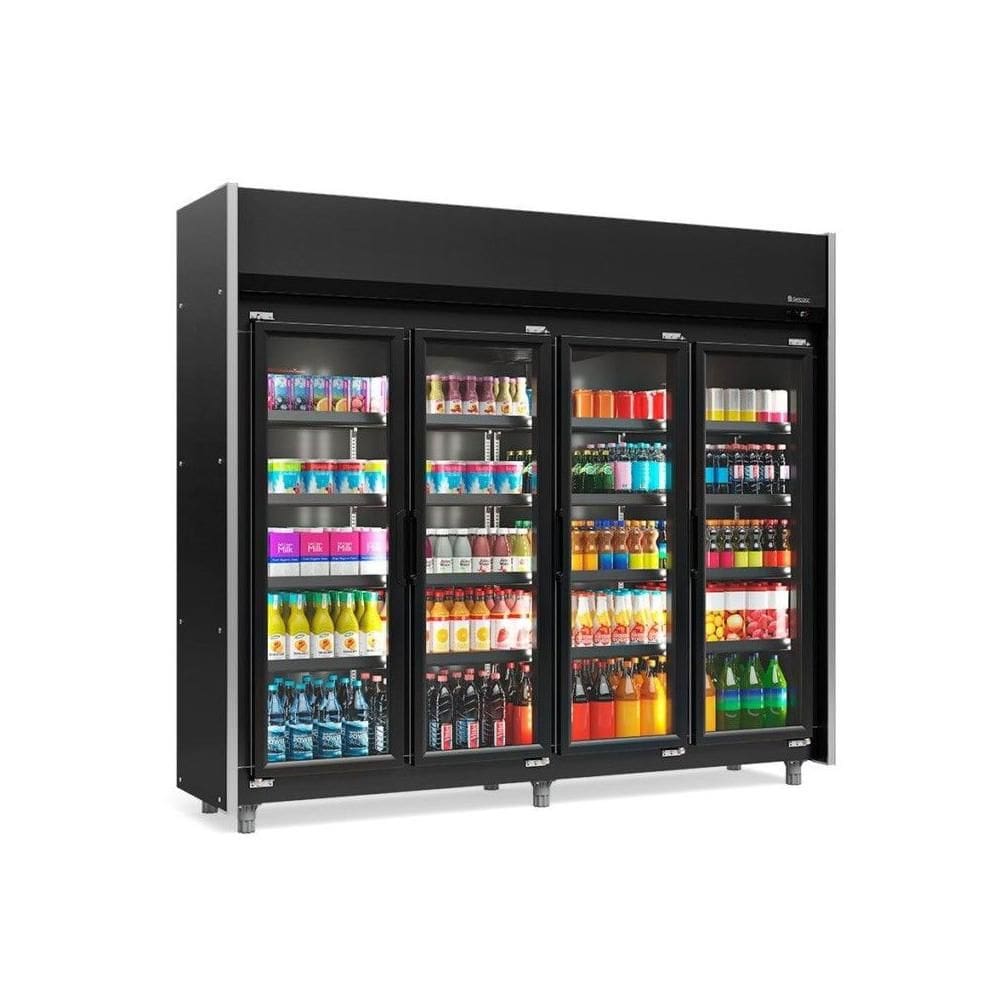 Geladeira/refrigerador 1580 Litros 4 Portas Preto - Gelopar - 110v - Geas-4p Lb Pr