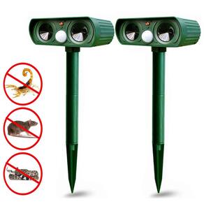 Repelente Solar Ultrassônico Kit 2 Uni Escorpião Pragas Jardim Pombos Cobras Ratos Gambas gatos Caes