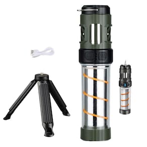 Lampada Repelente Afasta Inseto Mosquito Lanterna LED Tripe Bateria Recarregavel USB Ar Livre Acampamento Pesca