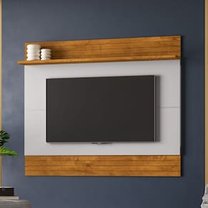 Painel para TV Até 65 Polegadas Russell 1 Prateleira Naturallle/Off White - Pnr Móveis