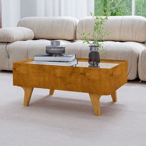 Mesa de Centro Camille 1 Gaveta com Espelho Naturallle - Pnr Móveis