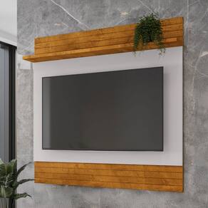 Painel para TV para TV Até 55 Polegadas Eufrates 1 Prateleira Naturallle/Off White - Pnr Móveis
