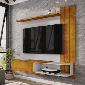 Painel para TV Até 55 Polegadas Alonso 1 Porta Naturallle/Off White - Pnr Móveis