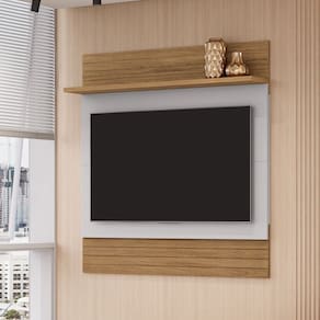 Painel para TV Até 50 Polegadas Maille 1 Prateleira Cinamomo/Off White - Pnr Móveis