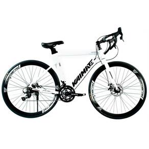 Bicicleta Speed Aro 700 Bike 16 Vel Marchas Aeroedge Freio A Disco Quadro Alumínio Resistente Leve Cor Branco - Wct Fitness