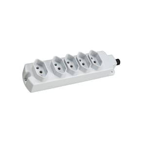 Régua com 5 Tomadas MarGirius TMU5-320 2P+T 20A Cinza Claro Bivolt
