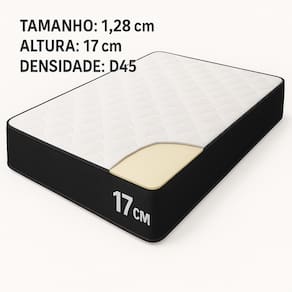 Colchão Viúva Espuma D45 Bordado 17x128x188