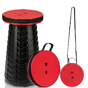Banqueta Telescopica Dobravel Com Alca Pratica Para Pesca Praia Fila Show Acampamento Bolsa Portatil Vermelha