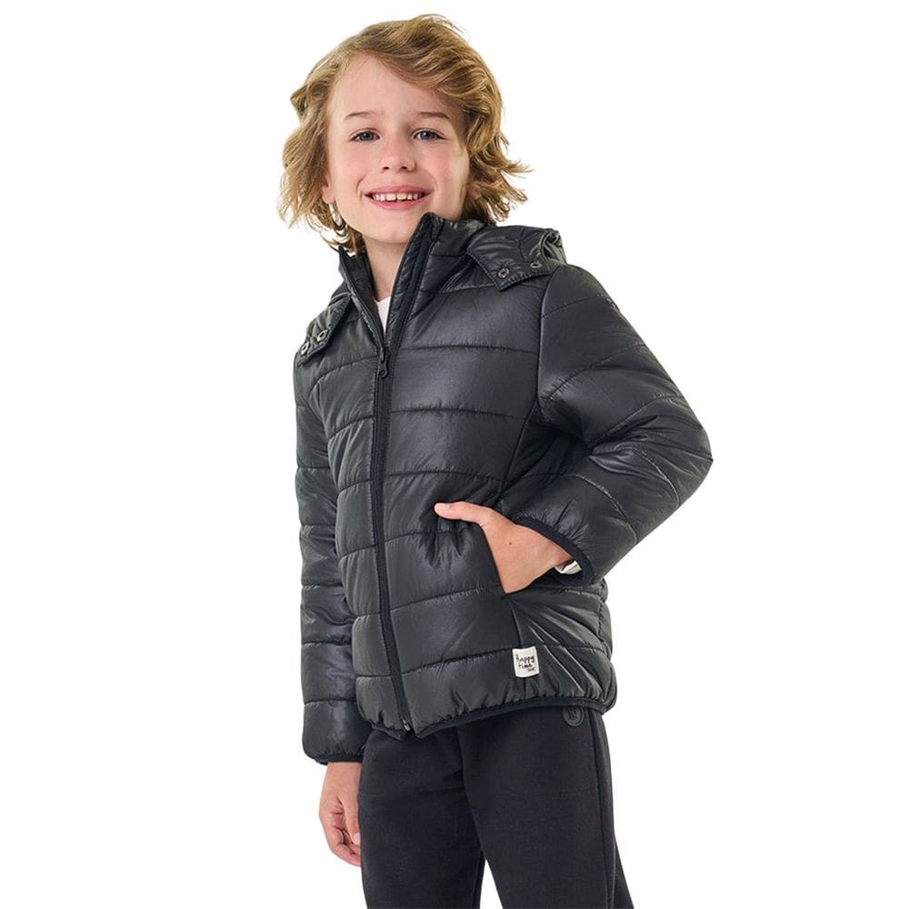 Jaqueta Infantil Capuz Inverno Trick Nick Azul Verde Preta M