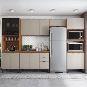 Cozinha Compacta Firenze FI0001 Amêndola Touch Nude Prime TX Demóbile
