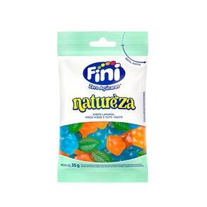 Bala Fini Natureza Zero Açúcares Sabor Laranja, Maçã Verde e Tutti Frutti 35g